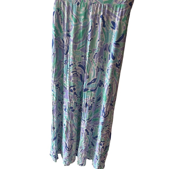 Lilly Pulitzer Nola Vibrant Blue and Green Maxi Skirt - Picture 5 of 6